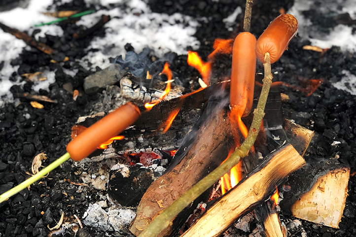 Grilling på utedagen ved Rikshospitalet mars 2020