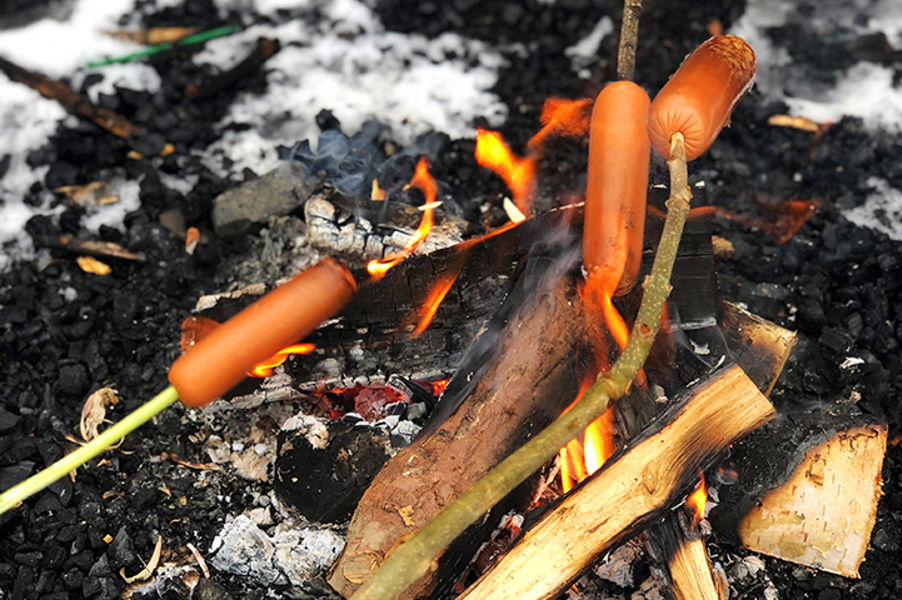 Grilling på utedagen ved Rikshospitalet mars 2020